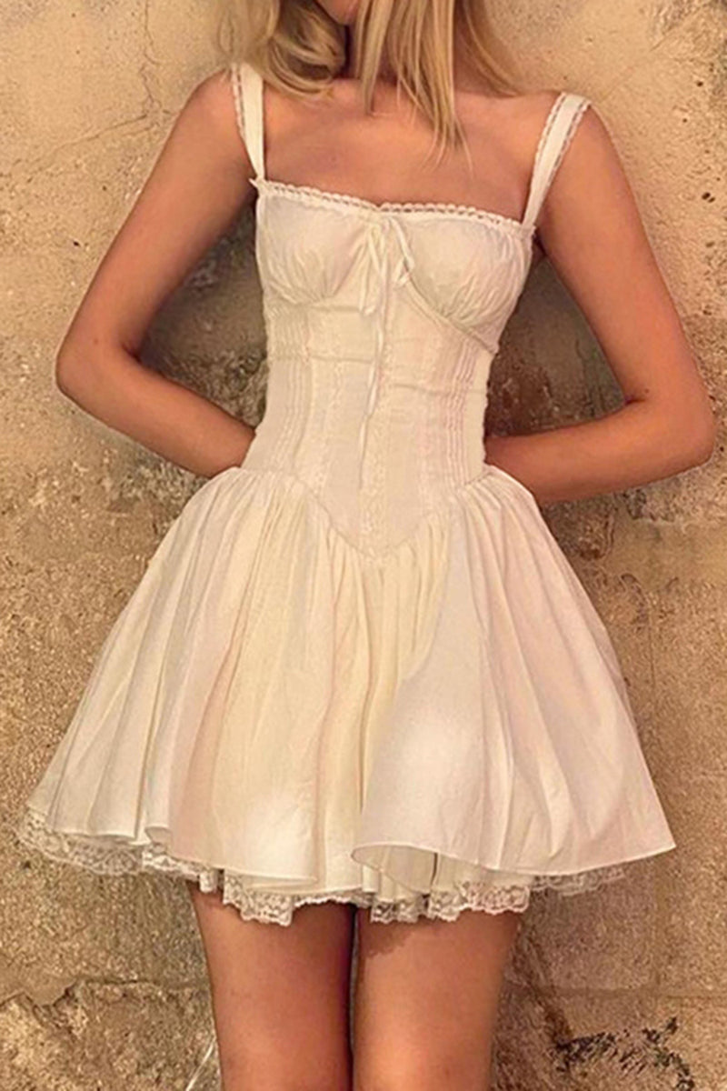 Load image into Gallery viewer, Charming A-Line Straps Mini White Graduation Dress