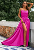 Load image into Gallery viewer, Royal Blue Backless Satin Prom Dress with Slit