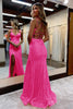 Load image into Gallery viewer, Mermaid Spaghetti Straps Orange Sparkly Prom Dress with Sequins