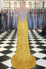 Load image into Gallery viewer, Sky Blue Spaghetti Straps Sequins Mermaid Long Prom Dress