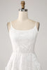 Load image into Gallery viewer, Sheath Spaghetti Straps Mini White Graduation Dress with Floral