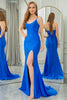 Load image into Gallery viewer, Mermaid Spaghetti Straps Royal Blue Long Prom Dress With Slit