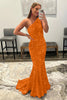 Load image into Gallery viewer, Coral One Shoulder Sequins Mermaid Sparkly Prom Dress