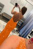 Load image into Gallery viewer, Coral One Shoulder Sequins Mermaid Sparkly Prom Dress