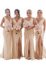 Load image into Gallery viewer, Champagne Sleeveless Chiffon Bridesmaid Dresses With Pleated Split