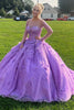 Load image into Gallery viewer, Purple Sparkly Beaed Quinceanera Dresses with Long Sleeves