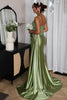 Load image into Gallery viewer, Mermaid Sparkly Spaghetti Straps Long Prom Dress with Slit