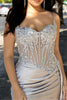 Load image into Gallery viewer, Mermaid Sparkly Spaghetti Straps Long Prom Dress with Slit