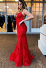 Load image into Gallery viewer, Appliques Red Mermaid Long Prom Dress