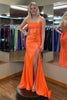 Load image into Gallery viewer, Orange Mermaid Long Prom Dress with Slit