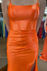 Load image into Gallery viewer, Orange Mermaid Long Prom Dress with Slit