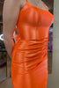 Load image into Gallery viewer, Orange Mermaid Long Prom Dress with Slit