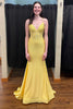 Load image into Gallery viewer, Sparkly Mermaid V Neck Long Prom Dress