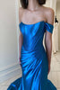 Load image into Gallery viewer, Corset Royal Blue Sparkly Pleated Prom Dress with Slit