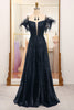 Load image into Gallery viewer, Black Spaghetti Straps A-Line Sequin Prom Dress With Feather