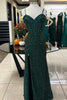 Load image into Gallery viewer, Sequins Corset Dark Green Mermaid Prom Dress