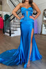 Load image into Gallery viewer, Corset Hollow-out Strapless Mermaid Prom Dress with Slit