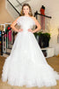 Load image into Gallery viewer, Tiered Tulle Pleated White A Line Strapless Prom Dress