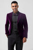 Load image into Gallery viewer, Peak Lapel Dark Purple 2 Pieces Single Breasted Men&#39;s Prom Suits