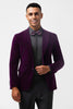 Load image into Gallery viewer, Peak Lapel Dark Purple 2 Pieces Single Breasted Men&#39;s Prom Suits