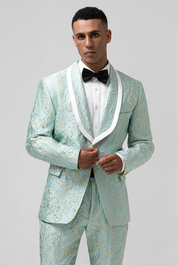 Mint Shawl Lapel One Button 2 Pieces Men's Suits