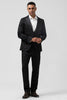 Load image into Gallery viewer, Black Peak Lapel One Button 3 Pieces Men&#39;s Suits