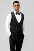 Load image into Gallery viewer, Black Peak Lapel 3 Pieces Men&#39;s Prom Suits