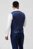 Load image into Gallery viewer, Dark Blue 3 Piece Peak Lapel Jacquard One Button Men&#39;s Prom Suits