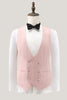 Load image into Gallery viewer, Light Pink 3 Piece Peak Lapel Jacquard One Button Men&#39;s Prom Suits