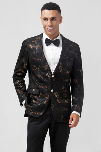 Single Breasted Black Notch Lapel Men's Blazer