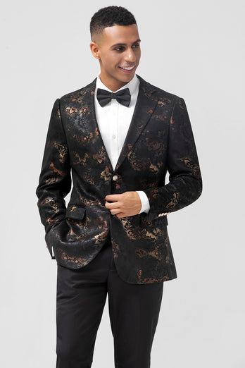 Single Breasted Black Notch Lapel Men's Blazer