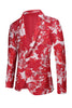 Load image into Gallery viewer, Red Floral Jacquard 2 Piece Men Suits