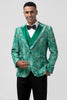 Load image into Gallery viewer, Peak Lapel Green One Button 3 Pieces Men&#39;s Prom Suits