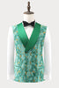 Load image into Gallery viewer, Green Peak Lapel  3 Piece Jacquard One Button Men&#39;s Prom Suits