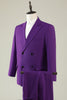 Load image into Gallery viewer, Purple Double Breasted 3 Piece Prom Homecoming Suits