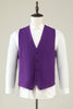 Load image into Gallery viewer, Purple Double Breasted 3 Piece Prom Homecoming Suits