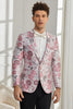 Load image into Gallery viewer, Shawl Lapel One Button Pink Floral Jacquard 2 Piece Homecoming Suits