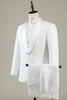 Load image into Gallery viewer, White Jacquard Shawl Lapel 3 Piece Prom Homecoming Suits