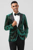 Load image into Gallery viewer, Dark Green Peak Lapel One Button Men&#39;s Blazer