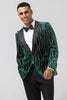 Load image into Gallery viewer, Dark Green Peak Lapel One Button Men&#39;s Blazer