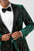 Load image into Gallery viewer, Dark Green Peak Lapel One Button Men&#39;s Blazer