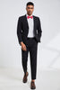 Load image into Gallery viewer, Black Notched Lapel Men Homecoming Suits