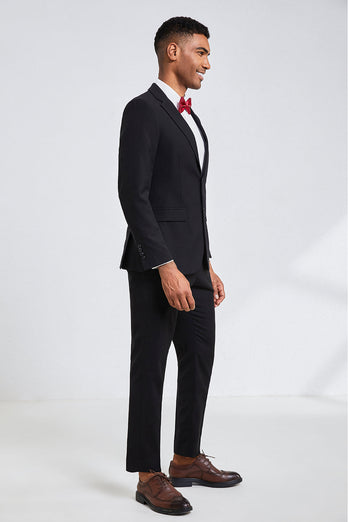 Black Notched Lapel Men Homecoming Suits