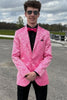 Load image into Gallery viewer, Pink Floral Print Shawl Lapel 2 Pieces One Button Men Suits