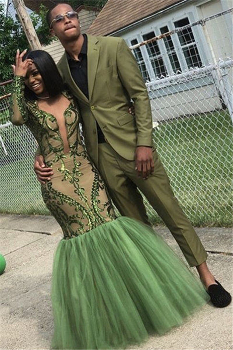 Load image into Gallery viewer, Army Green 2 Piece Single Breasted Notched Lapel Men&#39;s Prom Suits