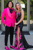 Load image into Gallery viewer, Hot Pink Slim Fit Shawl Lapel 3 Pieces One Button Prom Suits