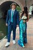 Load image into Gallery viewer, Dark Navy Notched Lapel One Button 2-Piece Men&#39;s Prom Suits with Pockets