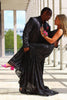 Load image into Gallery viewer, Sparkly Black Shawl Lapel One Button 2-Piece Prom Suits