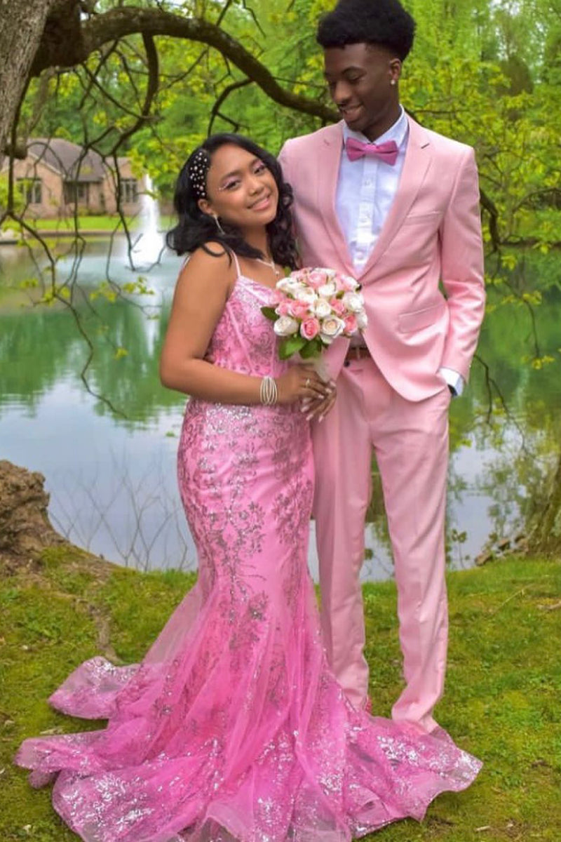 Load image into Gallery viewer, One Button Light Pink 2 Pieces Men&#39;s Prom Suits with Notched Lapel