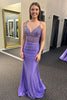 Load image into Gallery viewer, Beaded Spaghetti Straps Royal Blue Mermaid Corset Prom Dress